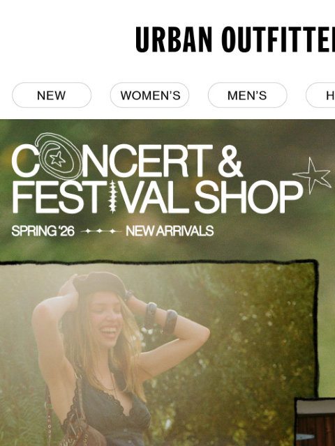 urbanoutfitters newsletter: ALL ACCESS: The Concert & Festival Shop🎟️🎤