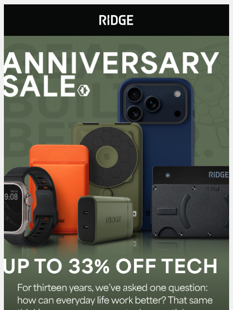 ridge newsletter: Up to 33% Off Tech