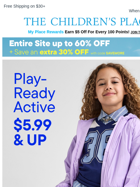 childrensplace newsletter: Active Looks for a Comfy Spring Ahead 😎