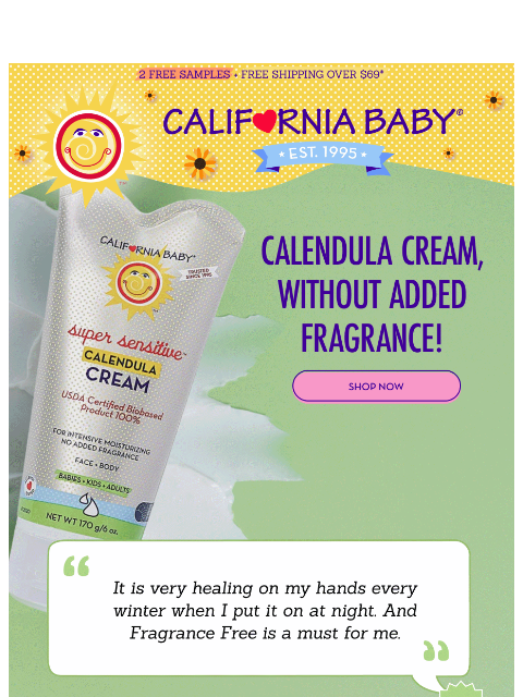 californiababy newsletter: Calendula Cream, Without Added Fragrance