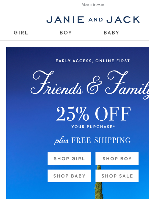 janieandjack newsletter: Just for you: early access to our event