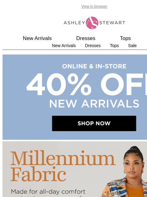 ashleystewart newsletter: 24/7 comfort ✔️ Serious stretch ✔️ Millennium fabr...