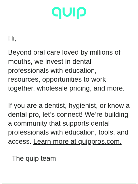 getquip newsletter: 🦷 Are you a dental pro?