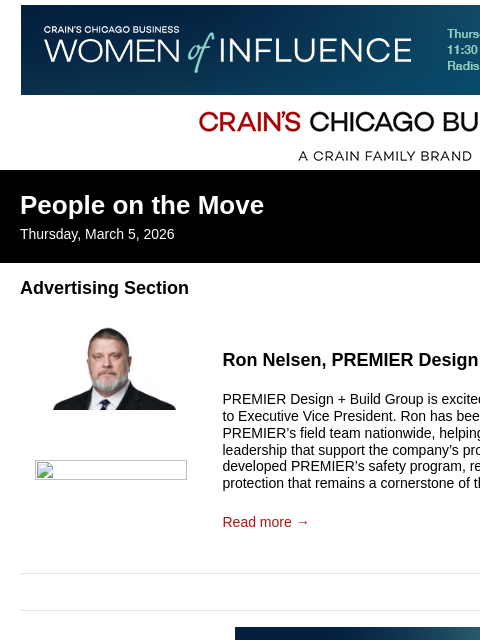 crainalerts newsletter: Crain's Chicago Business - People on the Move