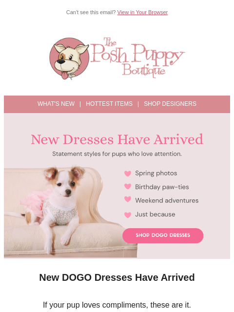poshpuppyboutique newsletter: Twirl-Worthy Dresses Are Here 💕
