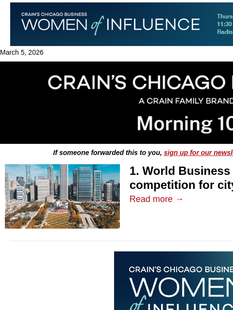 crainalerts newsletter: Chicago's next big idea