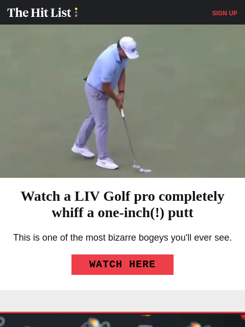 golfdigest newsletter: Watch this tour pro botch one-inch(!) putt