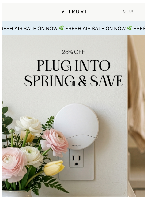 vitruvi newsletter: Enjoy 25% OFF Push Plug-In 🌟
