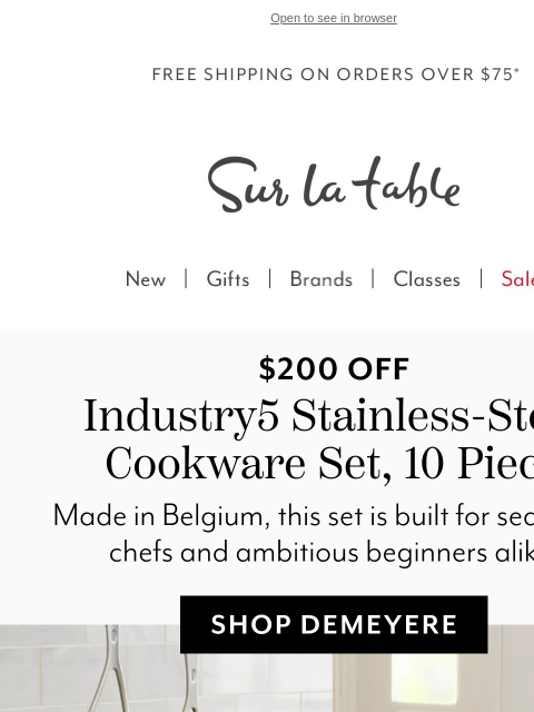 surlatable newsletter: Take $200 off bestselling Demeyere.