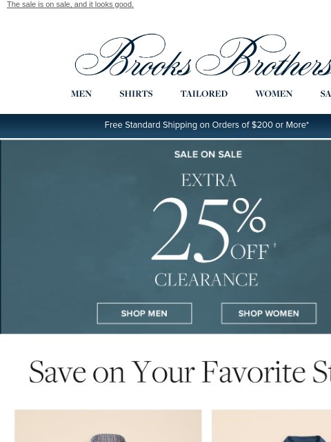 brooksbrothers newsletter: STARTS TODAY: EXTRA 25% off