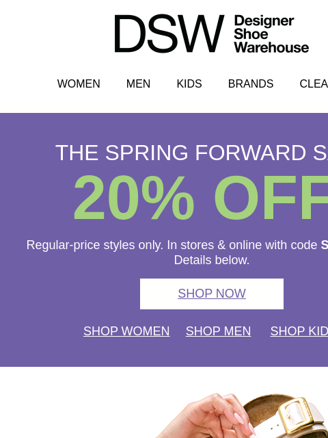 dsw newsletter: [20% Off] Natural details for spring