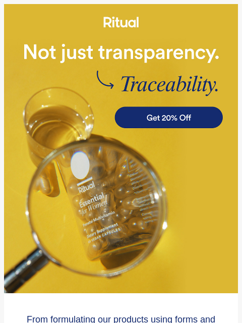 ritual newsletter: Hot take: traceability should be the baseline.