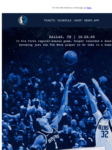 mavsmail newsletter: Get your Cooper Flagg Rookie Bobble!