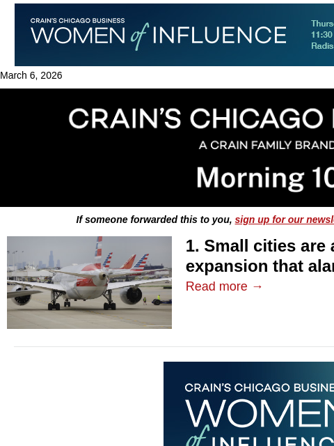 crainalerts newsletter: Will O'Hare relive its dysfunctional past?​