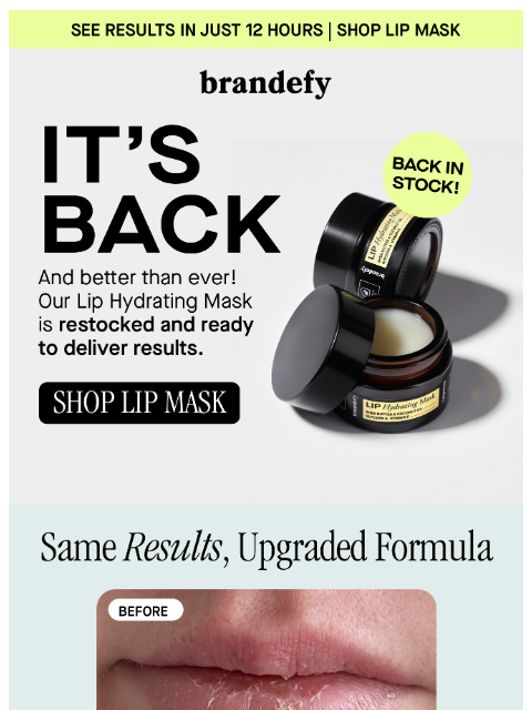 brandefyskin newsletter: 📢 BACK IN STOCK