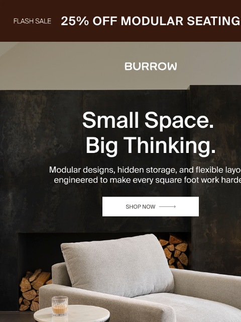 burrow newsletter: 25% off FLASH SALE