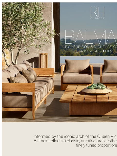 rh newsletter: Artisan-Crafted Outdoor Collections. In Stock & Re...
