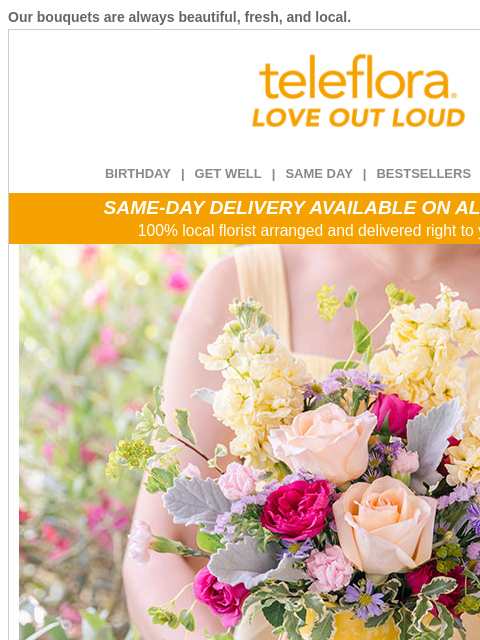 teleflora newsletter: Spring Forward This Weekend 🌞 20% Off Now
