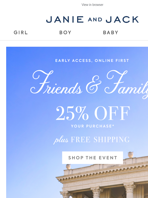 janieandjack newsletter: Online first, in stores tomorrow...