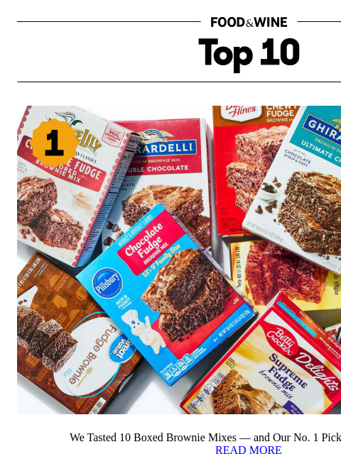 foodandwine newsletter: The No. 1 Boxed Brownie Mix Tastes Homemade