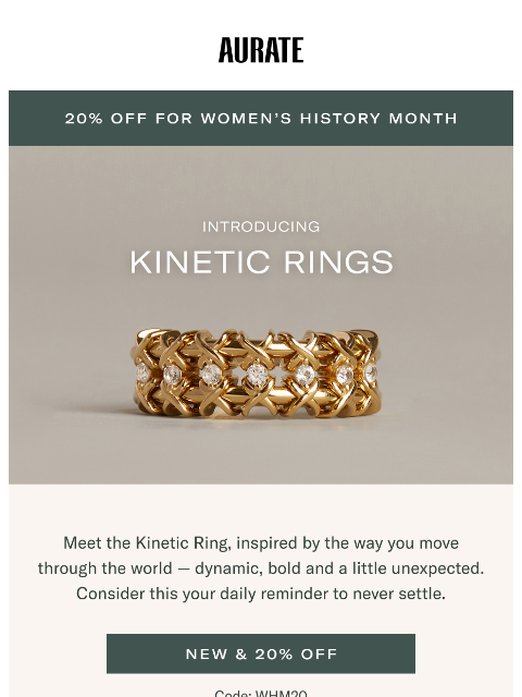 auratenewyork newsletter: NEW Kinetic Rings