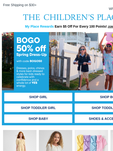 childrensplace newsletter: Major Savings: Dresses, Polos, Sweaters & SO. MUCH...