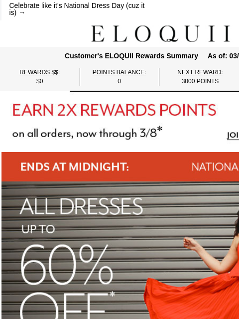 eloquii newsletter: Up to 60% off 👗 + 2X points? Say less