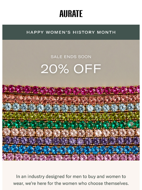 auratenewyork newsletter: 20% OFF ENDS SOON