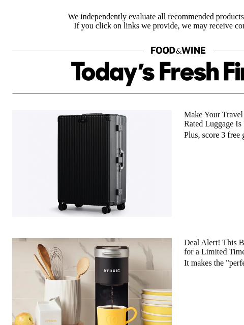 foodandwine newsletter: 40% Off: The Single-Serve Keurig That Make the 'Pe...