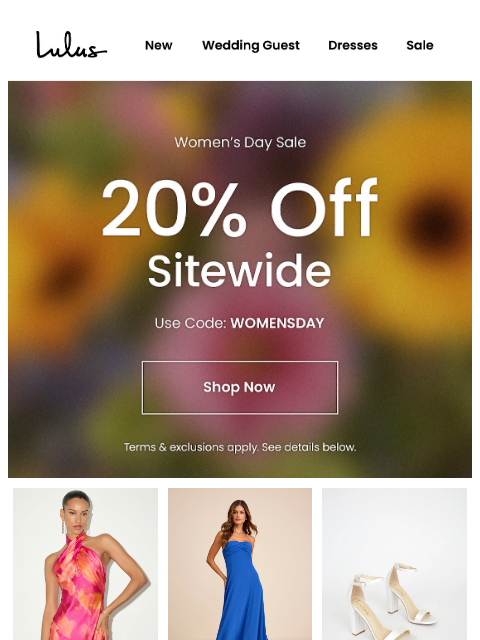 lulus newsletter: 20% Off Sitewide 🌸​