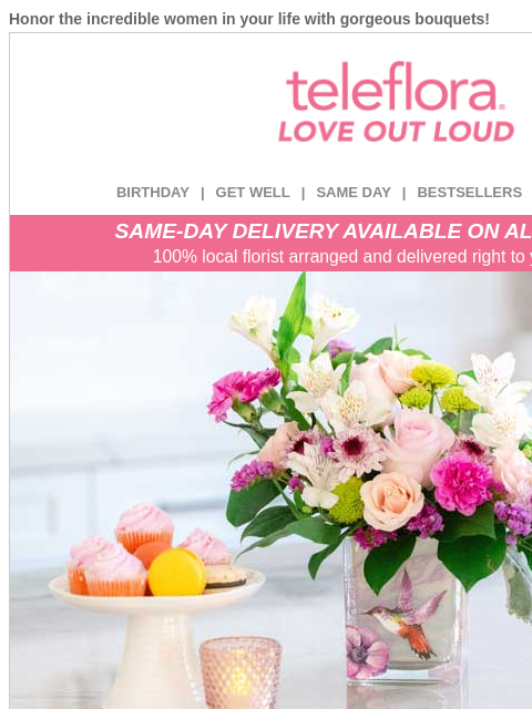 teleflora newsletter: 20% Off 💖 Celebrate Women in Your Life