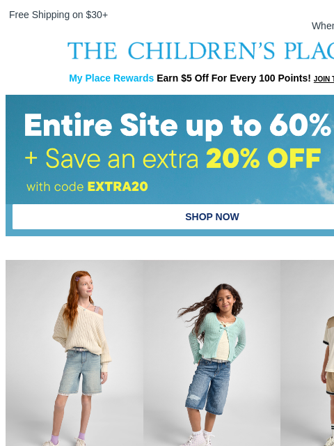 childrensplace newsletter: Who's Ready for Shorts Season?! 👋