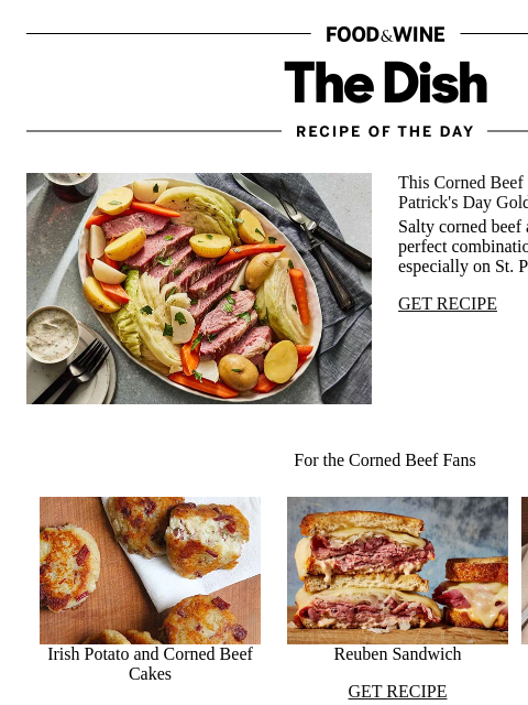 foodandwine newsletter: Corned Beef and Cabbage