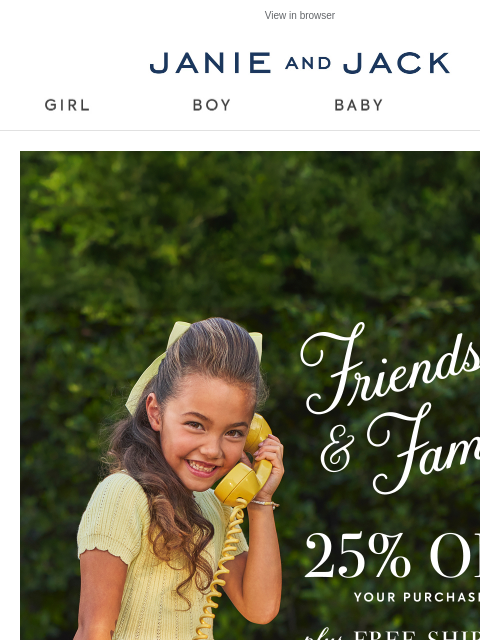 janieandjack newsletter: Say hello to new dresses + 25% off
