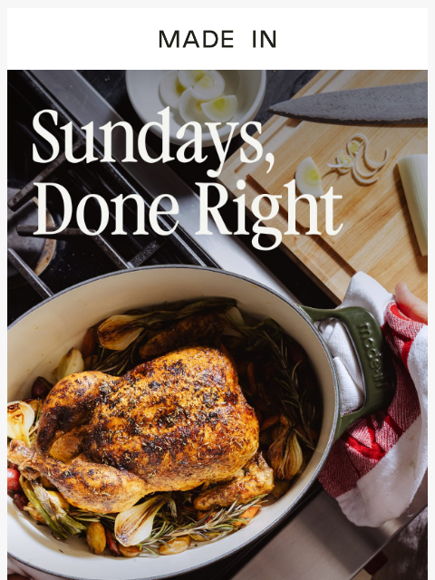 madeincookware newsletter: Why We Cook on Sundays