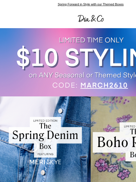dia newsletter: Last Call for $10 Styling