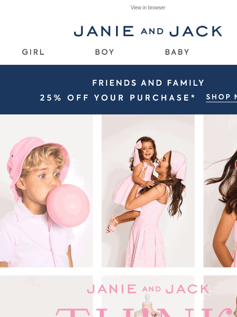 janieandjack newsletter: Online first: our new PINK limited-edition collect...