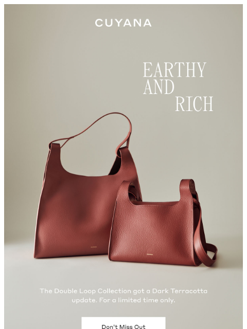 cuyana newsletter: Limited Edition Dark Terracotta