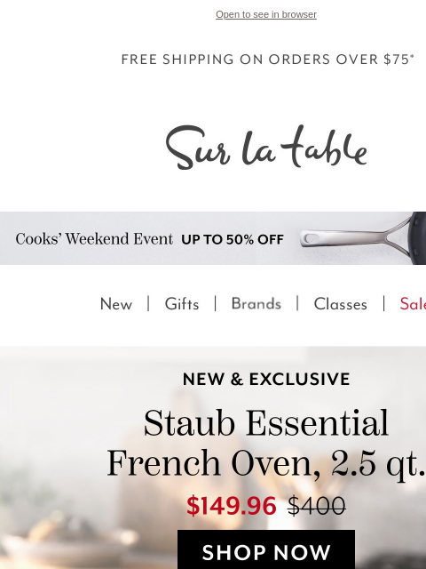 surlatable newsletter: New from Staub and only at Sur La Table.