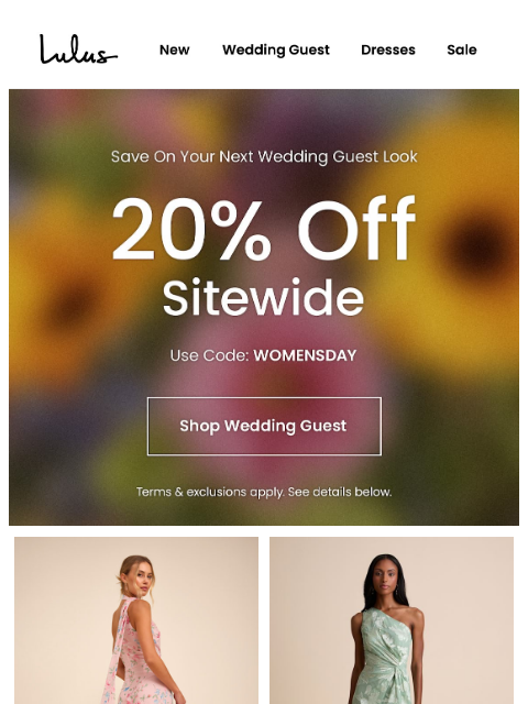 lulus newsletter: WEDDING GUEST DRESSES ON SALE 🌸​