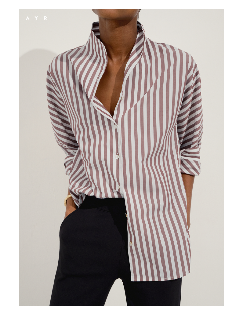 ayr newsletter: *the* sold-out shirt in a crisp new stripe