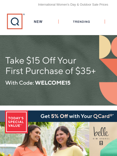 qvcemail newsletter: Wardrobe Win: Kim Gravel TSV®  + Get $15 Off