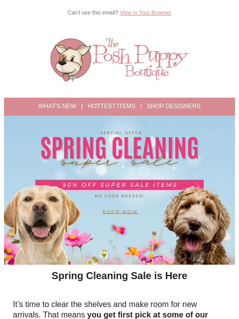 poshpuppyboutique newsletter: Spring Cleaning Sale 🌸 50% Off Final Sale Finds