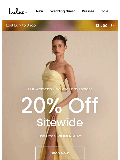 lulus newsletter: 20% Off Sitewide ⏰​