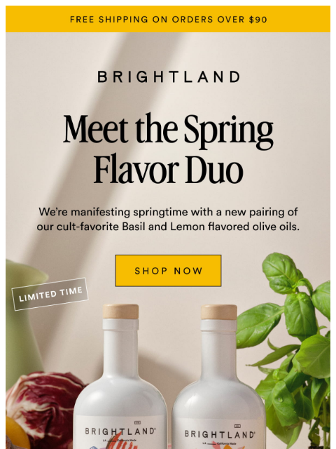 brightland newsletter: 🍋🌿 Meet the Spring Flavor Duo