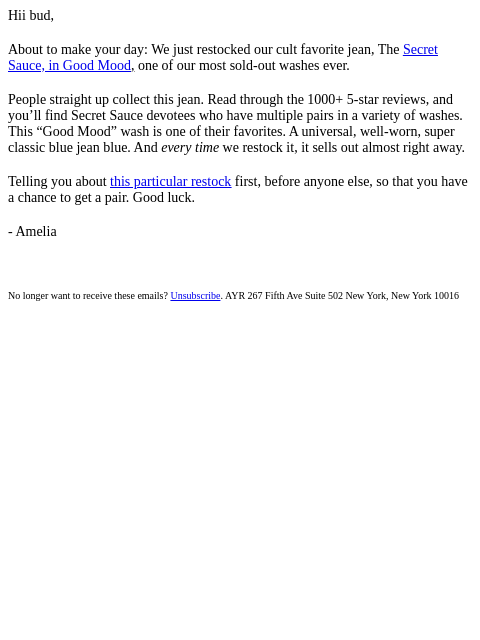 ayr newsletter: people straight-up collect this jean