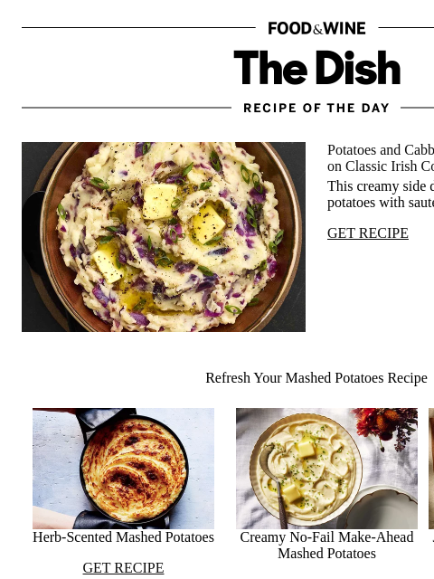 foodandwine newsletter: Colcannon