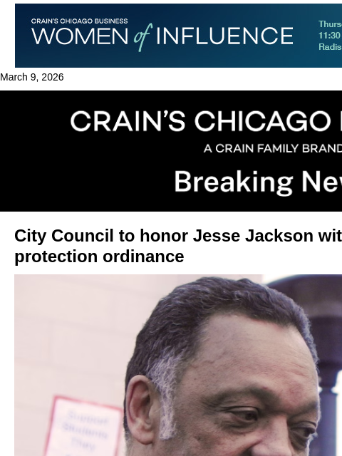 crainalerts newsletter: City Council eyes poll-protection ordinance in Jes...