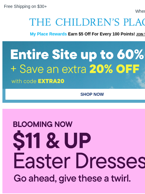 childrensplace newsletter: Twirl-Ready Dresses Now in Bloom 🌸👗🌼