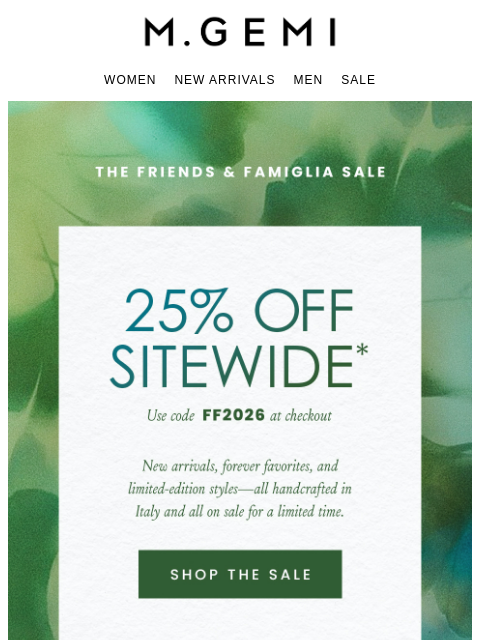 mgemi newsletter: Limited Time: 25% Off Sitewide!